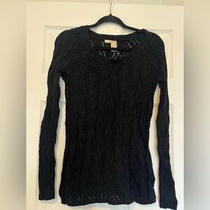 DKNY Black Knit Sweater Top size S